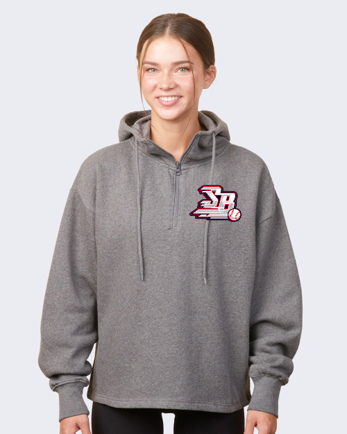 SILVER BULLETS  - Ladies Boxy Quarter Zip Hood (ORDER BY 8/14 FOR 8/28 COMPLETION)